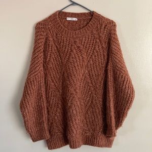 MNG casual chunky knit sweater size S brown orange